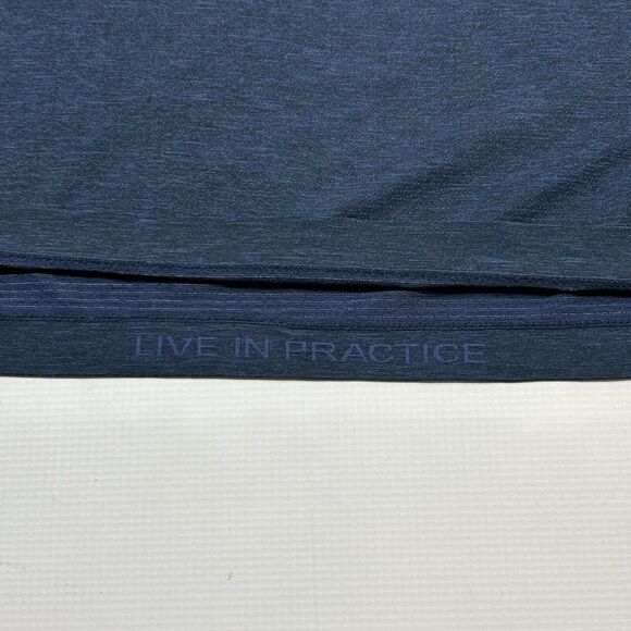 LULULEMON Metal Vent Performance Shirt Mesh Dot Live Practice Mens 2XL Navy Blue - Picture 5 of 9